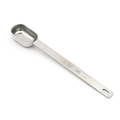 1PCS 1tsp (1/3tbsp, 5ml) Single Measuring Spoon, Stainless Steel Long Handle Individual Teaspoons Only - size: 1tsp|1/3tbsp|5ml|1/6oz