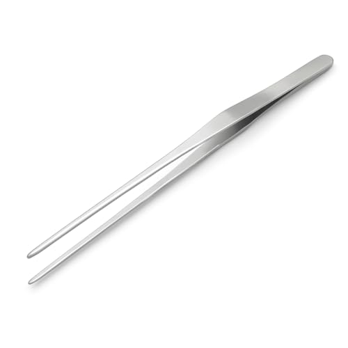 Mandala Crafts 15 Inches Silver Stainless Steel Straight Aquarium Tweezers for Aquatic Plants – Long Aquascape Forceps for Fish Tanks, Hospital Tanks, Goldfish Bowls, and Terrariums - color: Stainless Steel Straight Tweezers, size: 15 Inches