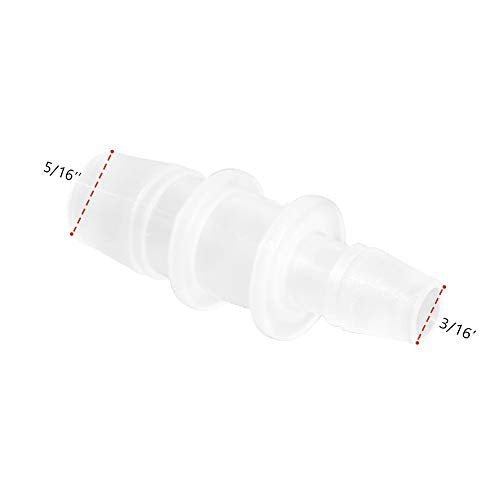 Plastic Hose Barb Reducer Pipe Fittings 5/16" to 3/16" Hose ID Connectors Joint Splicer Mender Adapter Union Boat Water Air Aquarium O2 Fuel (Pack of 3) - size: 5/16"-3/16", style: 3