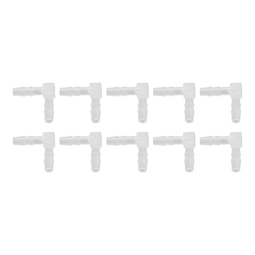 10Pcs Elbow Hose Barb Plastic Fitting 90 Degree Equal Barbed Joint L Shape - Wide Range of Use (4mm) - size: 4mm