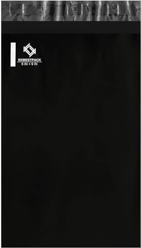 KKBESTPACK 6x9 1000 PCS Poly Mailers Shipping Bags for Small Business – Self Sealing Package Envelopes - color: Black, size: 6" x 9" 1000 pcs