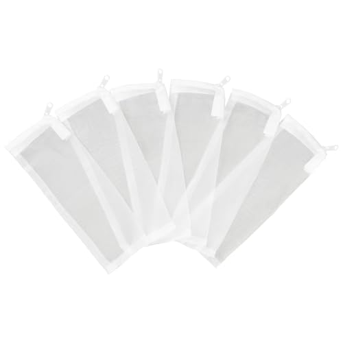AQUANEAT Aquarium Filter Media Bags 6pcs Fish Tank Extra Fine 100 Micron Mesh Bags with Plastic Zipper for Activated Carbon (3" x 8") - size: 3" x 8"