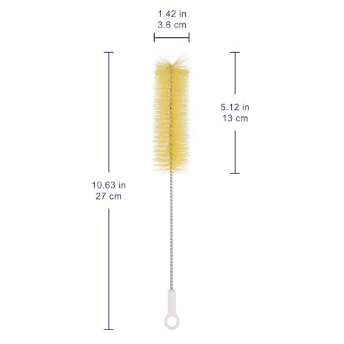 Labasics Test Tube Brushes, 10 Pack Bristle Test Tube Bottle Wash Cleaning Brushes with Radial Tufted End Suitable for Laboratory Use, Size L - size: Large