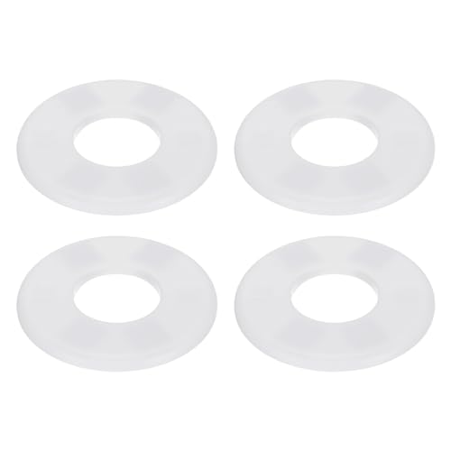 uxcell 4pcs Wall Split Flange 105mm / 4.1" OD Escutcheon Plate ABS Round Self-Adhesive Plumbing Cover Plates for 44mm / 1.7" Dia Water Pipe Faucet Decoration Accessories, White - color: White, size: 44mm