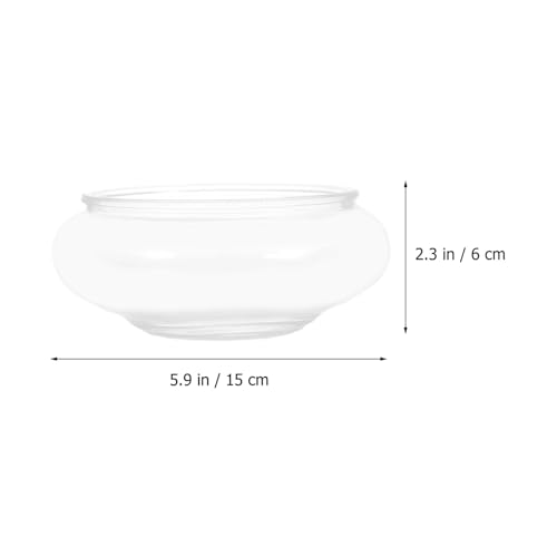 DOITOOL Clear Fish Bowl Vase Glass Bubble Bowl Round Shallow Planter Terrarium Fish Bowl Water Lily Bowl Wide Mouth Flower Vase Aquatic Plant Pot Hydroponic Planter Glass Fish Tank Bowl, S - size: 15.00X15.00X6.00CM