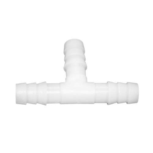 Plastic 3/16" ID Hose Barb Fittings, Equal Barbed Tee Pipe Connectors 3 Way Joint Splicer Mender Union Adapter for Boat Aquarium, Pack of 6 - size: 3/16 Inch