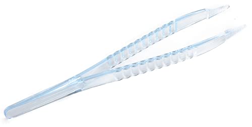 Disposable Sterile Forceps Tweezers 5inch 125mm length Individually Wrapped Transparent Blue Pack of 12 - style: Blue Transparent (Pack of 12)