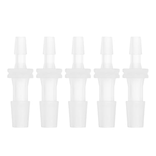 5 Pcs Aquarium Plastic Hose Barb Fitting 1/8" to 3/16" Hose ID Connectors Clear Plastic - size: 1/8"-3/16"