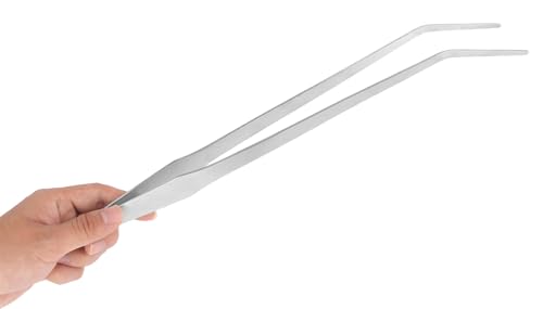 FEITA Extra Long 15 Inch Tweezer Stainless Steel Curved Tip for Aquarium Fishtank Aquascaping Tools, Aquarium Fishtank, Mega Reptile Feeding Tongs - style: 15Inch Curved-Tip