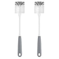 MR.SIGA Long Handle Bottle Brush, Flexible Scrub Brush for Water Bottles, Glasswares, Mugs, Gray, 2 Pack - color: Gray