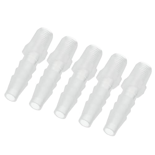 PATIKIL 1/4" Barb x 1/8" G Male Connector, 5 Pcs Plastic Hose Barb Fitting Industrial Hose Barb to Pipe Fitting Connect for Water Liquid Air Fuel - size: 1/4" x 1/8"
