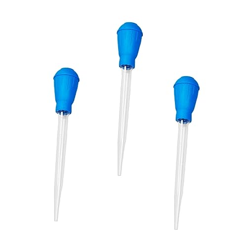 3pcs Aquarium Dropper Cleaner for Fish Tank Maintenance Convenient Manual Water Changer Fine Workmanship for Gravel Cleaning and Feeding - color: Blue, size: 46x5cm