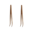2Pcs Wood Color Angled Reptile Feeding Tongs Tweezers 28cm Bamboo Eco-Friendly Feeding Tool，Reptiles and Amphibians，Reptile Terrariums