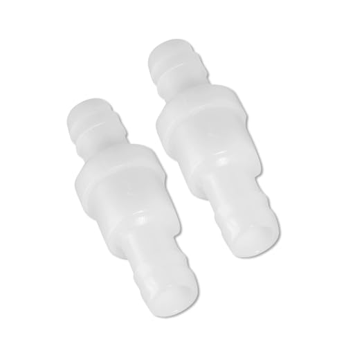 2 Pcs 1/2" One Way Inline Check Valve, Non Return Ozone Resistance PVDF Plastic One-Way Fuel Oil Water Gas Pump Air Check Valve - size: 1/2 Inch