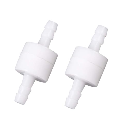 Quickun 1/4" One Way Inline Check Valve, Non Return Hose Barb, Ozone Resistance Plastic Valve for Fuel Oil Water Gas Pump Air, 2 Pcs - size: 1/4 inch
