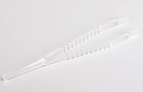 Disposable Sterile Forceps Tweezers 5inch 125mm length Individually Wrapped Transparent Blue Pack of 12 - style: Blue Transparent (Pack of 12)