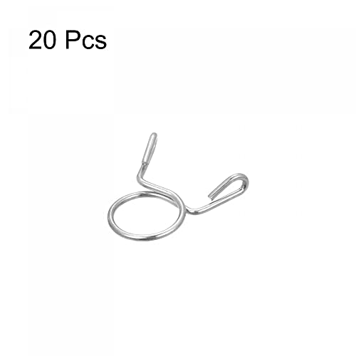 uxcell Fuel Line Hose Clips, 20pcs 9mm ID Fit 10-10.5mm OD Hose 304 Stainless Steel Water Pipe Air Tubing Spring Hose Clamps for Motorcycle Scooter - size: 9mm