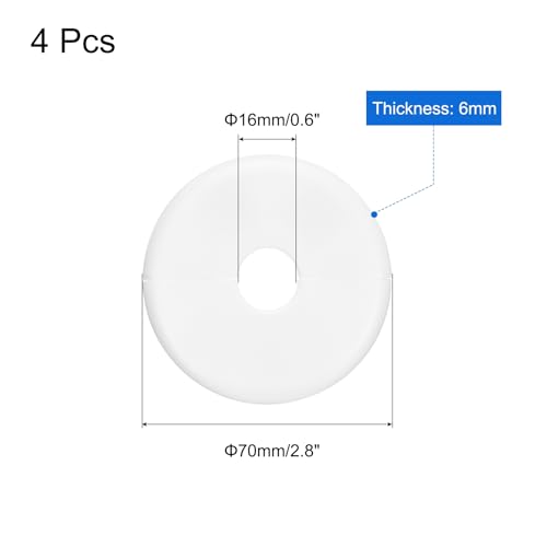 uxcell 4pcs Wall Split Flange 70mm / 2.8" OD Escutcheon Plate ABS Round Self-Adhesive Plumbing Cover Plates for 16mm / 0.6" Dia Water Pipe Faucet Decoration Accessories, White - color: White, size: 16mm