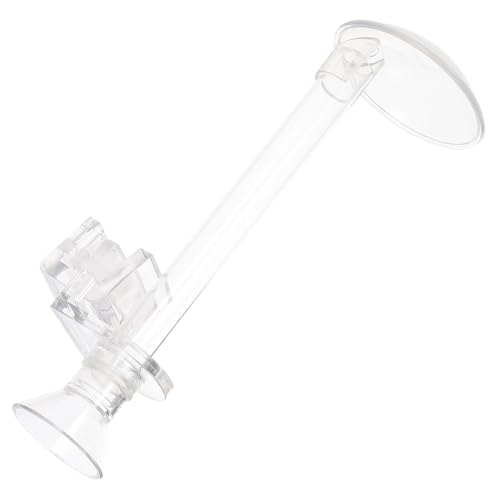Aquarium Fish Feeder Tube with Acrylic Container, 15cm Wall-Mounted Shrimp Feeding Kit with Floating Ring and Cleaning Brush for Tank and Betta Supplies