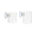 Pokinge 2Pcs Aquarium Fish Food Feeder Tube, Transparent Acrylic Feeding Ring with Strong Suction Cup, Adjustable Height Fish Tank Station Floating Food Tray Feeder