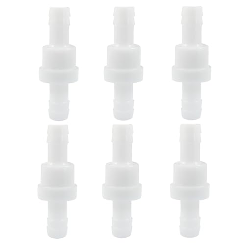 3/8" One Way Inline Check Valve 2 Pcs, Non Return Ozone Resistance PVDF Plastic One-Way Fuel Oil Water Gas Pump Air Check Valve - size: 3/8 Inch-6Pcs