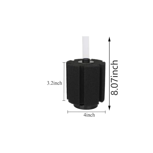 ALEGI Aquarium Sponge Filter for 20 Gallon Fish Tank, Betta, Nano, Shrimp, Fry, Biochemical Filter with Airline Tubing, Check Valves, Suction Cups - size: Middle up to 20Gal 2 Pcs