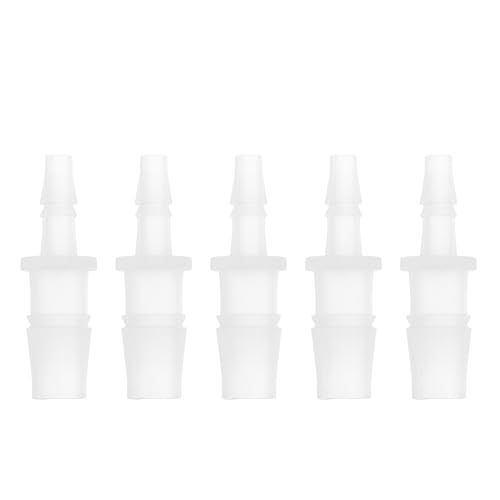 5 Pcs Aquarium Plastic Hose Barb Fitting 3/16" to 3/8" Hose ID Connectors Clear Plastic - size: 3/16"-3/8"