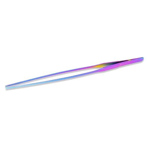 Mandala Crafts 15 Inches Rainbow Stainless Steel Straight Aquarium Tweezers for Aquatic Plants – Long Aquascape Forceps for Fish Tanks, Hospital Tanks, Goldfish Bowls, and Terrariums - color: Rainbow Straight Tweezers, size: 15 Inches