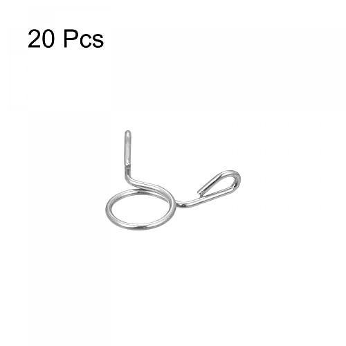 uxcell Fuel Line Hose Clips, 20pcs 8mm ID Fit 9-9.5mm OD Hose 304 Stainless Steel Water Pipe Air Tubing Spring Hose Clamps for Motorcycle Scooter - size: 8mm