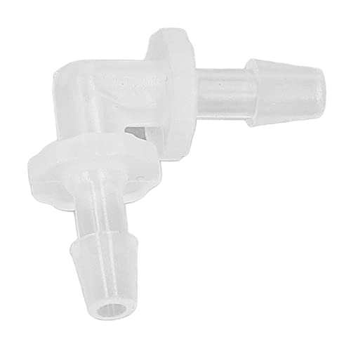 12Pcs Premium Plastic Hose Barb Fittings Elbow Connector Right Angle Barbed Splicer Adapter for Aquarium Lab Tubing Durable PP Material (3.9mm) - size: 3.9mm