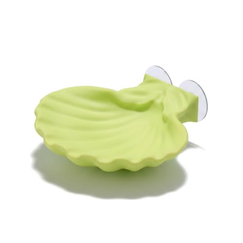 Betta Fish Hammock, Shell Pad with Strong Suction Cup Natural Resting Bed for Bettas Soft Fin-Safe Silicone Betta Fish Tank Decor and Accessories (Green) - color: Green Small