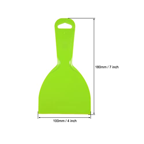 uxcell Putty Scraper 4" Plastic Flexible Putty Knives Disposable Spreader for Taping Drywall Wall Painting Green 2pcs - size: 4"