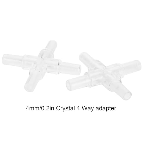30Pcs 4mm Transparent PVC Air Tubing Splitter Kit - L Shape 3 Way 4 Way Connector for Aquarium Air Pump Accessories(4 Way Adapter) - style: 4 Way Adapter