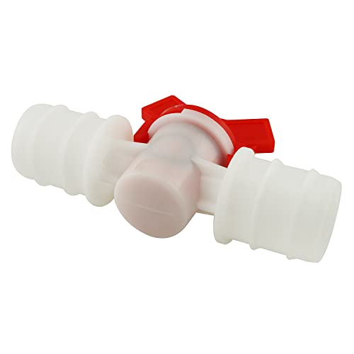 DGZZI Barbed Ball Valve 2PCS 1-Inch ID in-Line Ball Valve Shut-Off Switch with Hose Barb with Hose Barb for Drip Irrigation and Aquariums White - size: 1 Inch