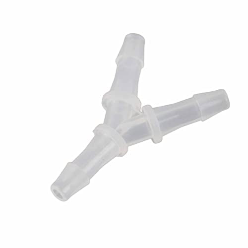 Soft Hose Fittings Y Connector 3 Way Junction Aquarium Fish Tank Air Pump Transparent Plastic High Strength (4.8mm)
