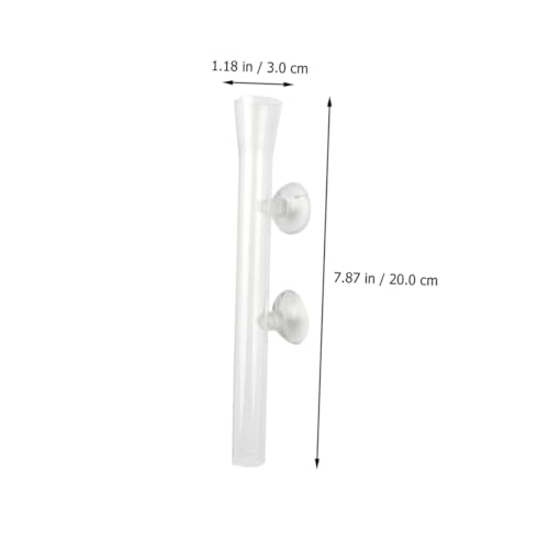 Toyvian Aquarium Shrimp Feeder Tube and Feeding Dish with Suction Cup, 200mm Crystal Glass Fish Feeding Tool for Aquarium Shrimp and Fish Supplies