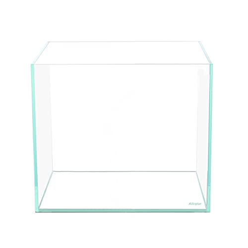 Allcolor Artisan Grade Ultra Clear Rimless Aquarium Tank, Low Iron Glass Fish Tank for Professional Aquascaping and Planted Layouts, 6-60 Gallons (7Gal - Top Glass Canopy) - size: 7Gal 11.8"L×11.8"W×11.8"H