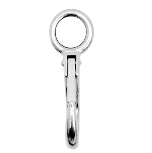 2/4Pcs Heavy Duty Stainless Steel 316 Spring Snap Hook Fixed Eye Clip Carabiner Marine Clip Dock Hardware Accessories - color: 2Pack, size: 0#