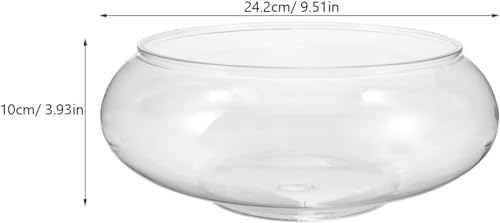 Clear Fish Bowl Vase Bubble Bowl Round Shallow Planter Plastic Container Fish Bowl Aquatic Plant Pot Daffodil Pot Hydroponic Planter Fish Tank Aquarium Bowl