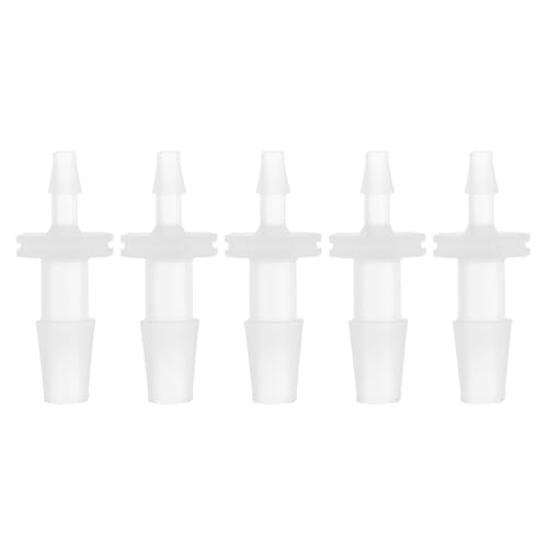 5 Pcs Aquarium Plastic Hose Barb Fitting 1/8" to 1/4" Hose ID Connectors Clear Plastic - size: 1/8"-1/4"