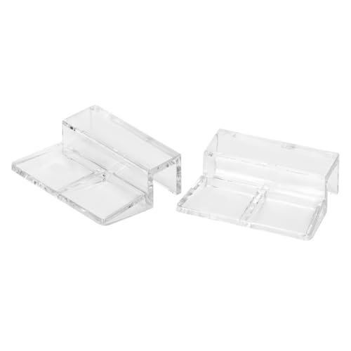 20Pcs Aquarium Glass Cover Holder Transparent Edge Mount Bracket Acrylic Clip Support for Fish Tank Hoods for Filter and Lamp Frame(6mm) - size: 6mm