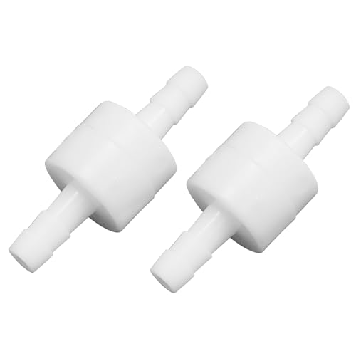 Check Valve 1/4" Plastic Barb Hose One Way Inline Check Valve Non Return Ozone Resistance PVDF for Fuel Gas Oil Water Air, Pack of 2 - size: 1/4 Inch