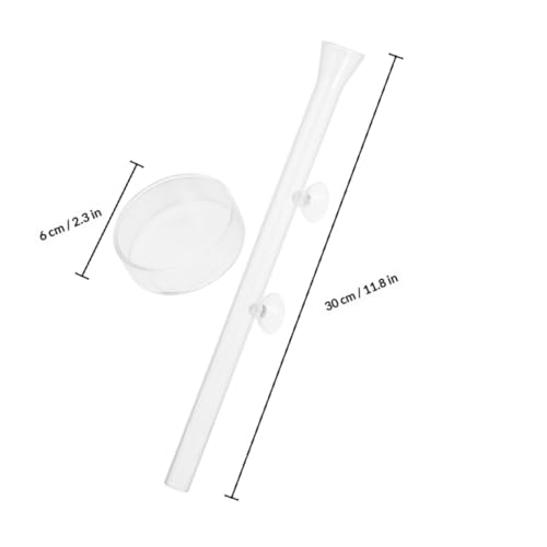 Toyvian Aquarium Shrimp Feeding Tube and Glass Feeder with 30cm Feeding Dish for Fish Tank Tools