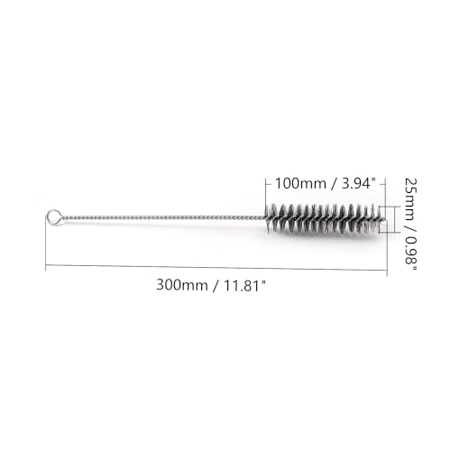 Utoolmart Wire Tube Brushes, Stainless Steel Bottle Bristle Cleaning Spiral Power Pipe Brush, 1.0-inch Diameter 12-inch Long-Handle Cleaner for Auto Parts, Bottles, Tubes, Keyboards,Glass 5pcs - color: 5pcs, size: 2.5cm