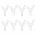 MECCANIXITY 8pcs Plastic Hose Barb Fitting, 1/4" x 1/4" Y Shape Tee Barbed Hose Pipe Fitting Splicer Mender Joint Adapter for Water Liquid Fuel Line Tube, Clear - size: 1/4" x 1/4"