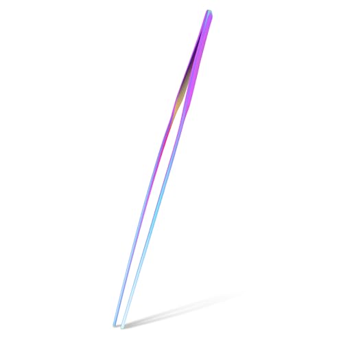 Mandala Crafts 15 Inches Rainbow Stainless Steel Straight Aquarium Tweezers for Aquatic Plants – Long Aquascape Forceps for Fish Tanks, Hospital Tanks, Goldfish Bowls, and Terrariums - color: Rainbow Straight Tweezers, size: 15 Inches