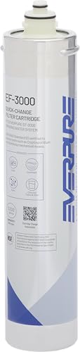 Pentair Everpure EF-3000 Quick-Change Filter Cartridge, EV985750, for Use in Everpure EF-3000 Full Flow Drinking Water System, 3,000 Gallon Capacity, 0.5 Micron - size: 3,000 Gallon, style: Cartridge