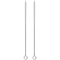 Straw Cleaner Brush, Extra Long Nylon Bristles and Stainless Steel Handle Cleaning Brushes for Washing Glass Silicone Metal Straws Tea Pot Spout Bottle (Only 2 pcs, 7.87inch X 5/16inch)