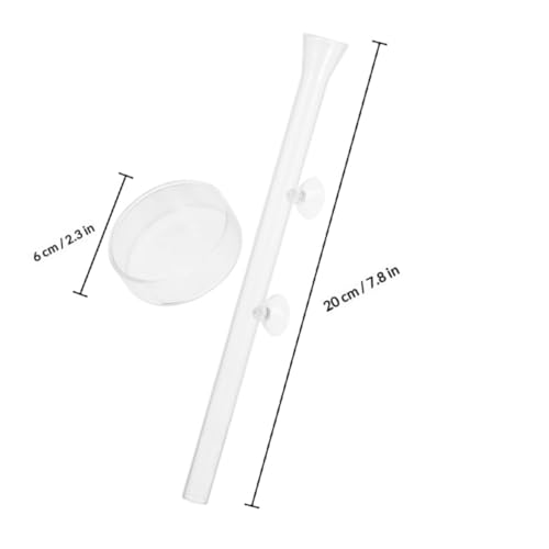 YARNOW Fish Feeding Tube and Shrimp Feeder Dish Set, Glass Aquarium Feeder Tube 20cm with Feeding Tray for Fish Tank Breeding and Aquarium Pets