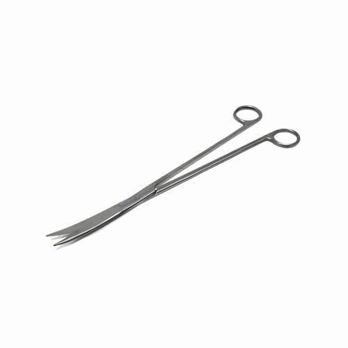 Aquarium Scissors Stainless Steel 12" Extra Long Water Grass Scissors for Aquatic Plants Pruning, Fish Tanks, Terrariums Used in Salt Water Fresh Water Landscape Maintenance Tools (Curved - Silver) - style: Curved - Silver